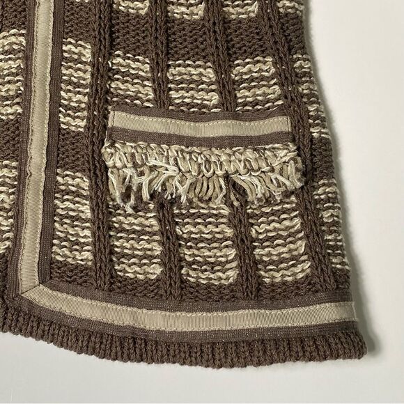 Chico's Chunky Knit Bell Sleeve Hook Front Fringe Cardigan Women's Size XS - Picture 7 of 16